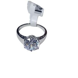 Vintage Sterling Silver JTV 925 Cubic Zirconia Women's Ring 7.3g Sz 11.5 NWT